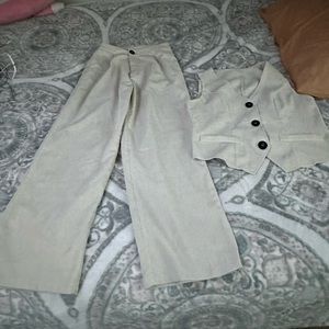 Button front vest blazer & pants